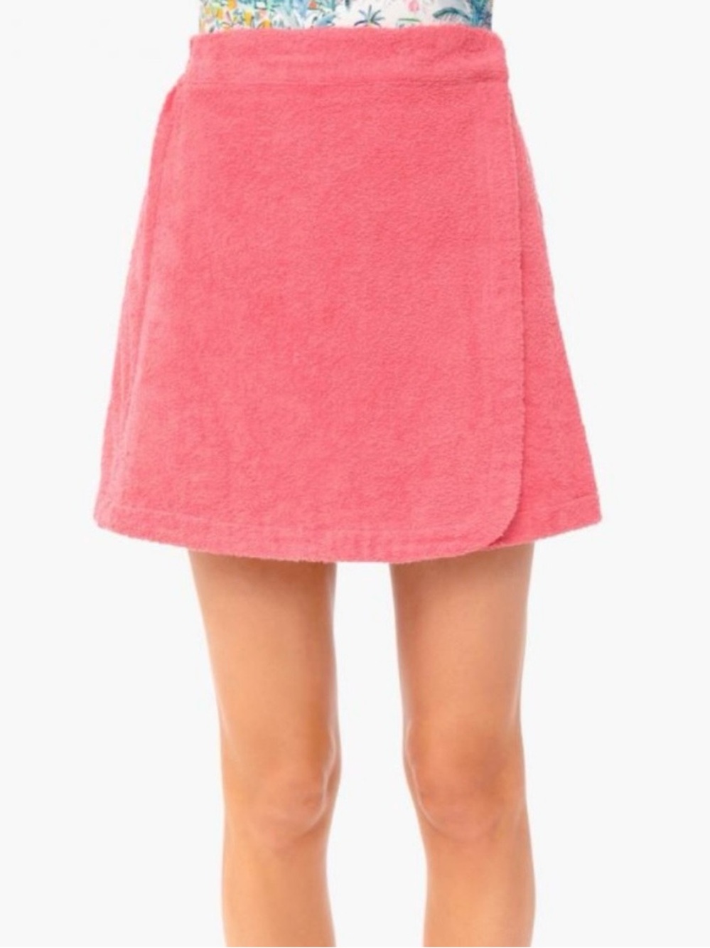 Pomander Place coral pink terry wrap skirt size Large NWOT